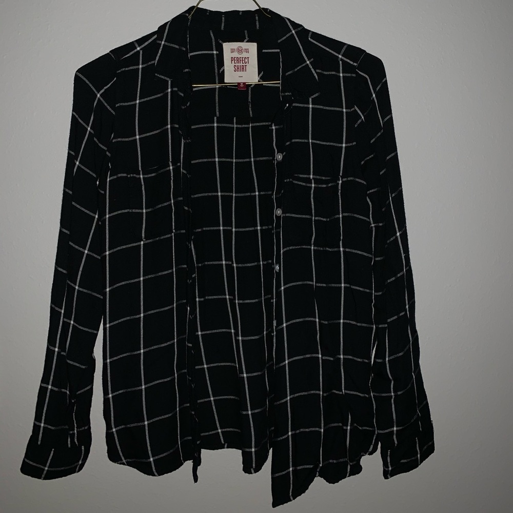 Black & white grid flannel